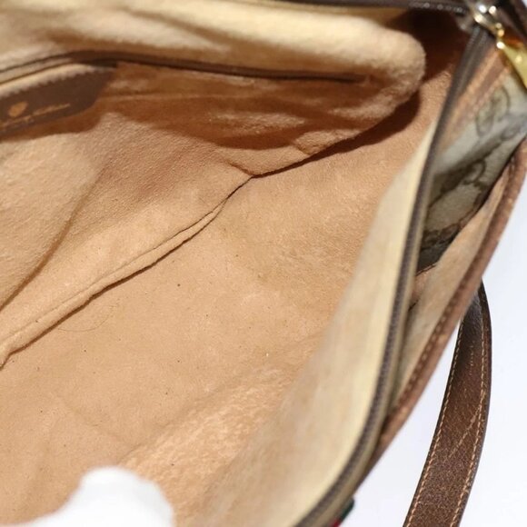 GUCCI GG Supreme Web Sherry Line Bag PVC Beige Gold 89 02 077 Auth 128012 - Picture 12 of 16